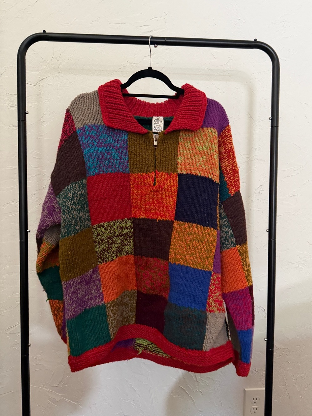 Heavy Handmade Patchwork Wool Sweater